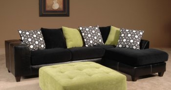 201074 Fiona Sectional Sofa in Suede Fabric & Vinyl by Chelsea [CHFSS-CHF-201074 Fiona]