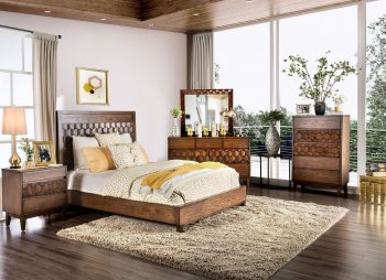 Kallisto Bedroom w/Panel Headboard CM7582 in Chestnut w/Options [FABS-CM7582-Kallisto]