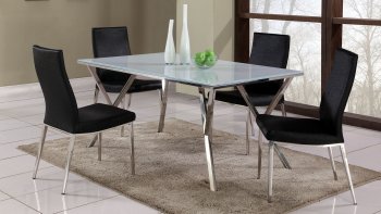 Jade 5Pc Dining Set by Chintaly w/Glass Top & Jamila Chairs [CYDS-Jade-Jamila]