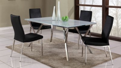 Jade 5Pc Dining Set by Chintaly w/Glass Top & Jamila Chairs