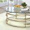 Conmel CM4359GL Coffee Table & 2 End Table 3Pc Set in Gold