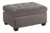 F7119 Cocktail Ottoman in Charcoal Suede by Poundex