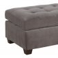 F7119 Cocktail Ottoman in Charcoal Suede by Poundex