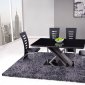 D654DT Dining Set 5Pc Black Glass Top by Global w/D290DC Chairs