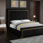 Dolce Bed in Black Velvet Fabric by Meridian w/Options