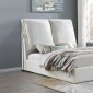 Gwendoline Upholstered Bed 306040 in White Boucle by Coaster