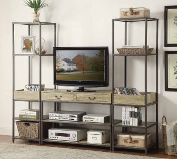 Rumi Entertainment Unit 5264 Light Burnished Wood by Homelegance [HEWU-5264 Rumi]