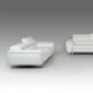 Highline Sofa Set 3Pc in Snow White Full Leather by VIG