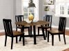 Alana CM3668RT Round Dining Table 5Pc Set in Oak & Black