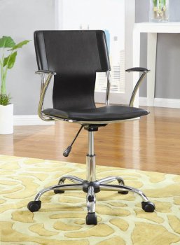 800207 Adjustable Height Office Chair Set of 2 in Black & Chrome [CROC-800207]