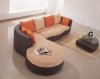 Tri-Tone Fabric Modern Sectional Sofa w/Coffee Table