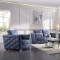 Emilia Sofa 56025 in Blue Fabric by Acme w/Options