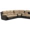 Two-Tone Hot Chocolate Fabric Reclining Sectional Sofa