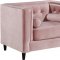 Taylor Sofa 642 in Pink Velvet Fabric by Meridian w/Options