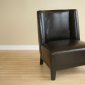 Dark Brown Leather Upholstery Contemporary Club Chair