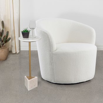 Joyce Swivel Accent Chair Set of 2 905633 in White by Coaster [CRAC-905633 Joyce]