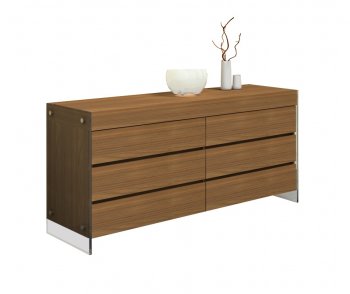 Il Vetro Double Dresser in Walnut by Casabianca [CBD-Il Vetro Double Walnut]