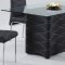 Black Modern Dining Room Glass Top Table w/Optional Chairs