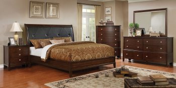 Rebecca 5PC Bedroom Set CM7484 in Brown Cherry w/Options [FABS-CM7484-Rebecca]