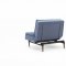 Dublexo Sofa Bed in Indigo by Innovation w/Arms & Wood Legs