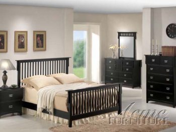 Black Finish Ridgeville Transitional Bedroom w/Options By Acme [AMBS-01760 Ridgeville Black]