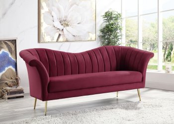 Callista Sofa LV00202 in Red Velvet by Acme [AMSS-LV00202 Callista]