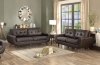 Deryn Sofa & Loveseat Set 8327DBR in Dark Brown by Homelegance