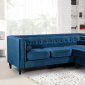 Taylor Sectional Sofa 643 Light Blue Velvet Fabric by Meridian