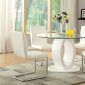 Lodia Dining Room CM3825RT 5Pc Set in White Lacquer