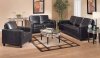 Dark Brown Bonded Leather Contemporary Sofa & Chair Set