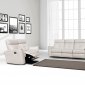 8501 Reclining Sofa in White Half Leather by ESF w/Options