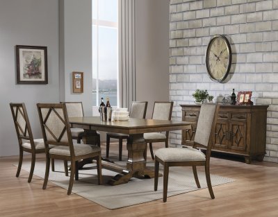 Aurodoti Dining Table 66100 in Oak Finish by Acme w/Options