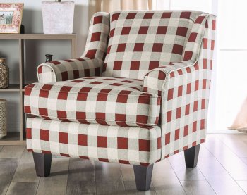 Bernett Set of 2 Accent Chairs SM8350-CH-SQ in Patterned Fabric [FACC-SM8350-CH-SQ-Bernett]