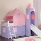 Pink & Purple Castle Styled Modern Loft Bed w/White Frame