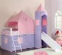 Pink & Purple Castle Styled Modern Loft Bed w/White Frame