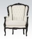 59145 Kassim Accent Chair in White PU by Acme w/Black Frame