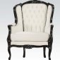 59145 Kassim Accent Chair in White PU by Acme w/Black Frame