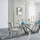 2061 Dining Table by ESF w/Glass Top & Optional 185 Chairs