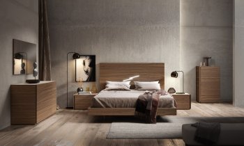 Faro Premium Bedroom in Walnut & Light Grey by J&M w/Options [JMBS-Faro Walnut-Light Grey]