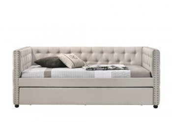 Romona Full Daybed 39445 in Beige Fabric by Acme w/Trundle [AMB-39445 Romona]