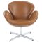 Wing Leather Swivel Lounge Chair Choice of Color by Modway