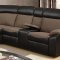 U1399 Motion Sectional Sofa in Brown Fabric & PU by Global