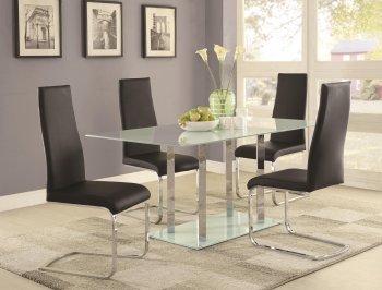 Geneva 104861 Dining 5Pc Set by Coaster w/Black Chairs [CRDS-104861-104862 Geneva]