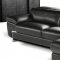 Black Full Italian Leather Modern Sectional Sofa w/Steel Legs