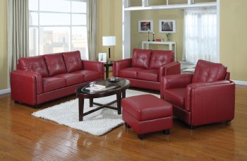 504471 Sawyer Sofa in Red Bonded Leather by Coaster w/Options [CRS-504471 Sawyer]