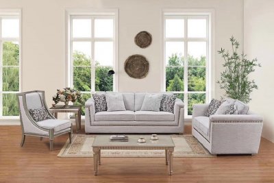 Jorden Sofa in Light Grey Fabric w/Options