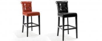 Burnt Sienna or Black Bycast Modern Set of 2 Sangria Barstools [ARBA-4032-Sangria]