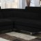 4016 Sectional Sofa in Black Textured Sateen Fabric