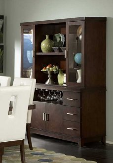 1410-50 Elmhurst Buffet & Hutch in Brown Cherry by Homelegance