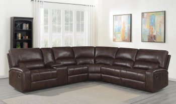 Brunson Motion Sectional Sofa 600440 in Brown by Coaster [CRSS-600440 Brunson]